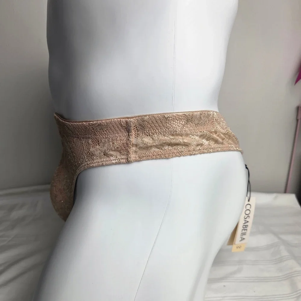 Cosabella Italian Luxury Classic G-String Floral Lace Mens Underwear Sei Beige